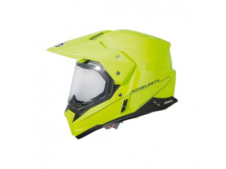 Casca off road motociclete MT Synchrony Duo Sport galben fluor lucios cu viziera (ochelari soare integrati) - Galben Fluo