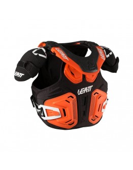 Armura Copii Leatt Fusion Vest 2.0 Junior cu protectie pentru gat - Negru/Portocaliu