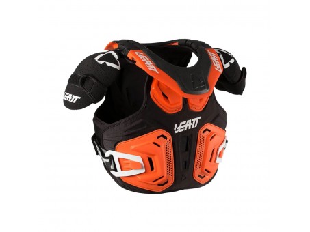 Armura Copii Leatt Fusion Vest 2.0 Junior cu protectie pentru gat - Negru/Portocaliu