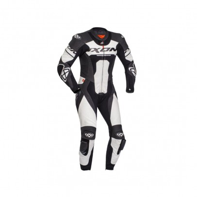 Costum (combinezon) motociclete barbati piele Ixon vara model Jackal MS - Negru/albastru