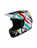 Set Casca cross-enduro LEATT MOTO 8.5 V23 + Ochelari protectie VELOCITY 5.5, KIT TIGER - Negru/Albastru/Alb/Galben fluor