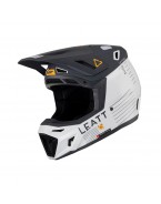 Set Casca cross-enduro LEATT MOTO 8.5 V23 + Ochelari protectie VELOCITY 5.5, KIT METALLIC - Gri/Alb