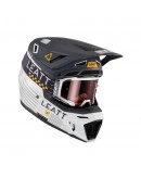 Set Casca cross-enduro LEATT MOTO 8.5 V23 + Ochelari protectie VELOCITY 5.5, KIT METALLIC - Gri/Alb