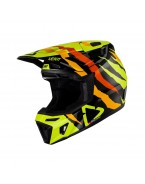 Set Casca cross-enduro LEATT MOTO 8.5 V23  + Ochelari protectie VELOCITY 5.5, KIT TIGER  - Negru/Portocaliu/Galben fluor