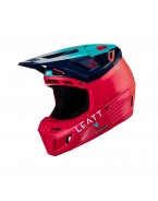 Set Casca cross-enduro LEATT MOTO 8.5 V23 + Ochelari protectie VELOCITY 5.5, KIT RED - Rosu/Albastru