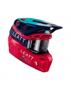 Set Casca cross-enduro LEATT MOTO 8.5 V23 + Ochelari protectie VELOCITY 5.5, KIT RED - Rosu/Albastru