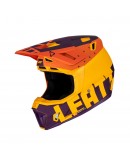 Set Casca cross-enduro LEATT MOTO 7.5 V23 + Ochelari protectie VELOCITY 4.5 IRIZ, KIT INDIGO - Portocaliu/Galben fluo/Mov