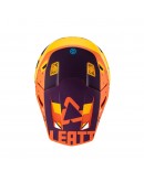 Set Casca cross-enduro LEATT MOTO 7.5 V23 + Ochelari protectie VELOCITY 4.5 IRIZ, KIT INDIGO - Portocaliu/Galben fluo/Mov