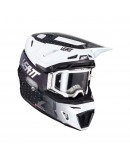 Set Casca cross-enduro LEATT MOTO 8.5 CITRUS V24 + Ochelari protectie VELOCITY 5.5, KIT BLACK/WHITE - Negru/Alb