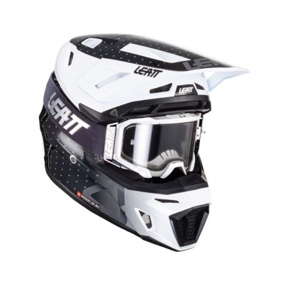 Set Casca cross-enduro LEATT MOTO 8.5 CITRUS V24 + Ochelari protectie VELOCITY 5.5, KIT BLACK/WHITE - Negru/Alb