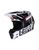 Set Casca cross-enduro LEATT MOTO 7.5 V24 + Ochelari protectie VELOCITY 4.5, KIT BLACK/WHITE - Negru/Alb/Rosu