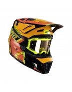 Set Casca cross-enduro LEATT MOTO 7.5 V24 + Ochelari protectie VELOCITY 4.5, KIT CITRUS - Negru/Portocaliu/Galben fluor