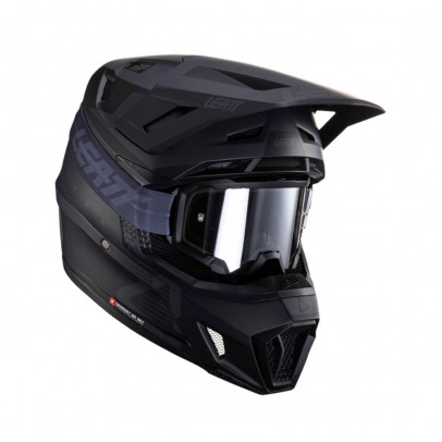 Set Casca cross-enduro LEATT MOTO 3.5 V24 + Ochelari protectie VELOCITY 4.5, KIT BLACK - Negru