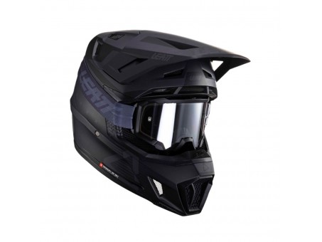 Set Casca cross-enduro LEATT MOTO 3.5 V24 + Ochelari protectie VELOCITY 4.5, KIT BLACK - Negru