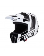 Set Casca cross-enduro LEATT MOTO 3.5 V24 + Ochelari protectie VELOCITY 4.5, KIT  BLACK/WHITE - Negru/Alb