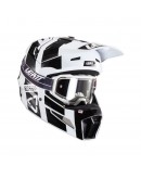 Set Casca cross-enduro LEATT MOTO 3.5 V24 + Ochelari protectie VELOCITY 4.5, KIT  BLACK/WHITE - Negru/Alb