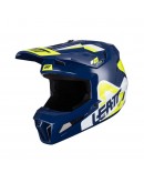 Set Casca cross-enduro LEATT MOTO 3.5 V24 Velocity 4.5 + Ochelari protectie VELOCITY 4.5, KIT BLUE - Albastru/Alb/Galben fluor