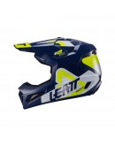 Set Casca cross-enduro LEATT MOTO 3.5 V24 Velocity 4.5 + Ochelari protectie VELOCITY 4.5, KIT BLUE - Albastru/Alb/Galben fluor