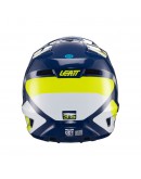 Set Casca cross-enduro LEATT MOTO 3.5 V24 Velocity 4.5 + Ochelari protectie VELOCITY 4.5, KIT BLUE - Albastru/Alb/Galben fluor