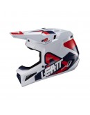 Set Casca cross-enduro LEATT MOTO 3.5 V24 + Ochelari protectie VELOCITY 4.5, KIT ROYAL - Alb/Albastru/Rosu