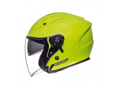 Casca open face motociclete MT Avenue SV galben fluor lucios (ochelari soare integrati)