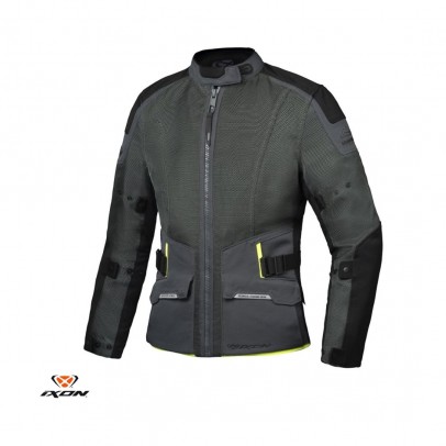 Geaca (jacheta) moto barbati Touring/Adventure Ixon vara model M-Njord MS - Verde/Negru/Galben