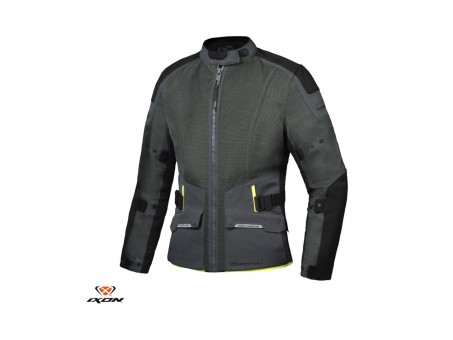 Geaca (jacheta) moto barbati Touring/Adventure Ixon vara model M-Njord MS - Verde/Negru/Galben