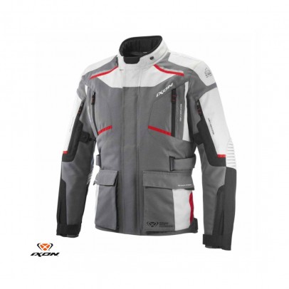 Geaca (jacheta) motociclete barbati Touring/Adventure Ixon All season model Midgard MS - Gri/negru/rosu