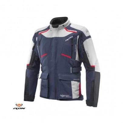 Geaca (jacheta) motociclete barbati Touring/Adventure Ixon All season model Midgard MS - Gri/navy/negru