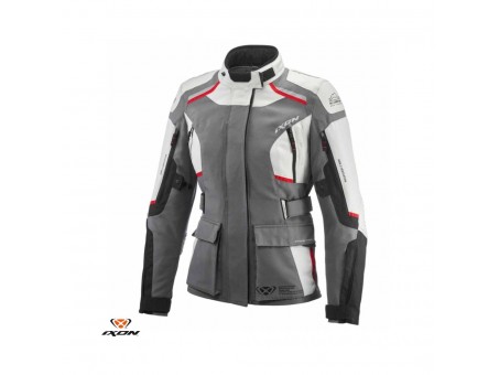 Geaca (jacheta) moto femei Touring/Adventure Ixon All season model Midgard MS - Gri/Negru/Rosu