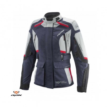 Geaca (jacheta) moto femei Touring/Adventure Ixon All season model Midgard MS - Gri/Navy/Negru