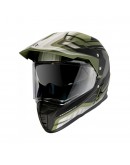 Casca off road MT Synchrony Duo Sport Tourer negru/verde militar mat cu viziera (ochelari soare integrati)