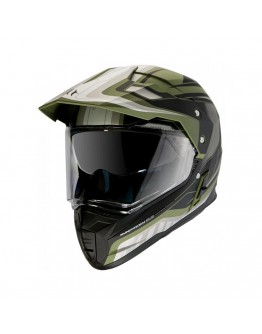 Casca off road MT Synchrony Duo Sport Tourer Negru,verde militar mat cu viziera (ochelari soare integrati)