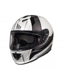 Casca integrala motociclete MT Rapide Duel D7 argintiu/alb/negru lucios (fibra sticla)