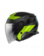 Casca open face MT Thunder III SV Jet Cooper A3 galben fluor mat (ochelari soare integrati)