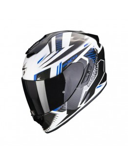 Casca integrala sport/touring SCORPION EXO-1400 EVO AIR SHELL - Alb/Albastru