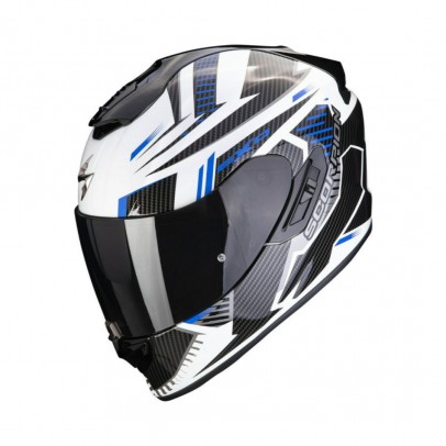 Casca integrala sport/touring SCORPION EXO-1400 EVO AIR SHELL - Alb/Albastru