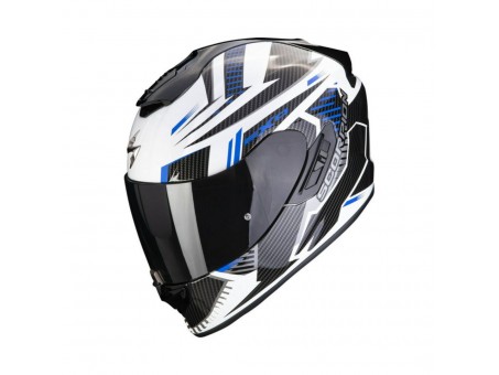 Casca integrala sport/touring SCORPION EXO-1400 EVO AIR SHELL - Alb/Albastru