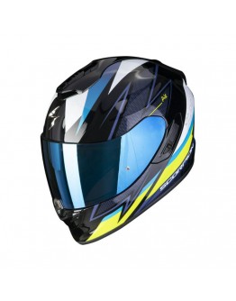 Casca integrala sport/touring SCORPION EXO-1400 EVO AIR THELIOS - Negru/Albastru/Galben fluo