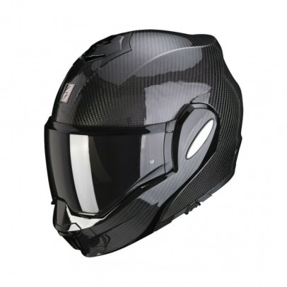 Casca modulara flip-back SCORPION EXO-TECH EVO SOLID CARBON - Negru