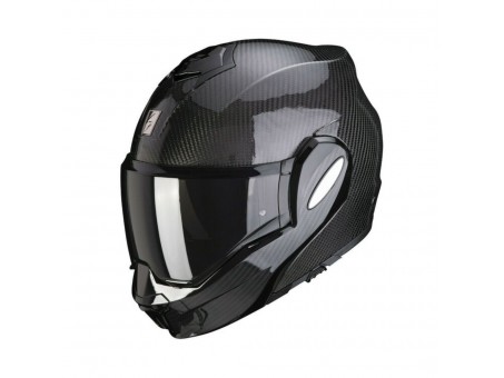 Casca modulara flip-back SCORPION EXO-TECH EVO SOLID CARBON - Negru