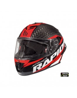 Casca integrala MT Rapide Pro Carbon Kids  C5 rosu lucios - 100% carbon - casca de copii