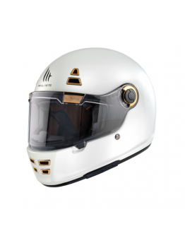 Casca integrala MT Jarama A0 alb lucios – model Retro – Cafe Racer