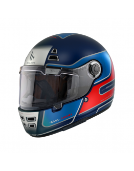 Casca integrala MT Jarama D7 albastru mat – model Retro – Cafe Racer