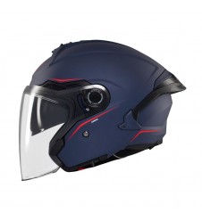 Casca open face motociclete MT Cosmo SV A7 albastru mat (ochelari soare integrati)