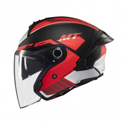 Casca open face motociclete MT Cosmo SV Cruiser B5 - Rosu mat