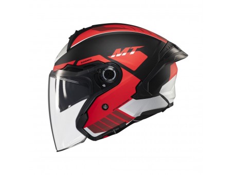 Casca open face motociclete MT Cosmo SV Cruiser B5 - Rosu mat