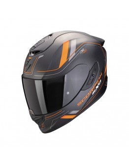 Casca integrala SCORPION EXO-1400 EVO II CARBON AIR MIRAGE - Negru mat/Portocaliu