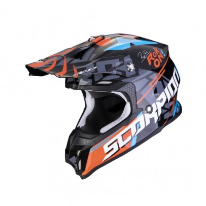 Casca cross-enduro SCORPION EXO VX-16 EVO AIR ROK - Negru/Portocaliu