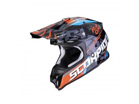 Casca cross-enduro SCORPION EXO VX-16 EVO AIR ROK - Negru/Portocaliu